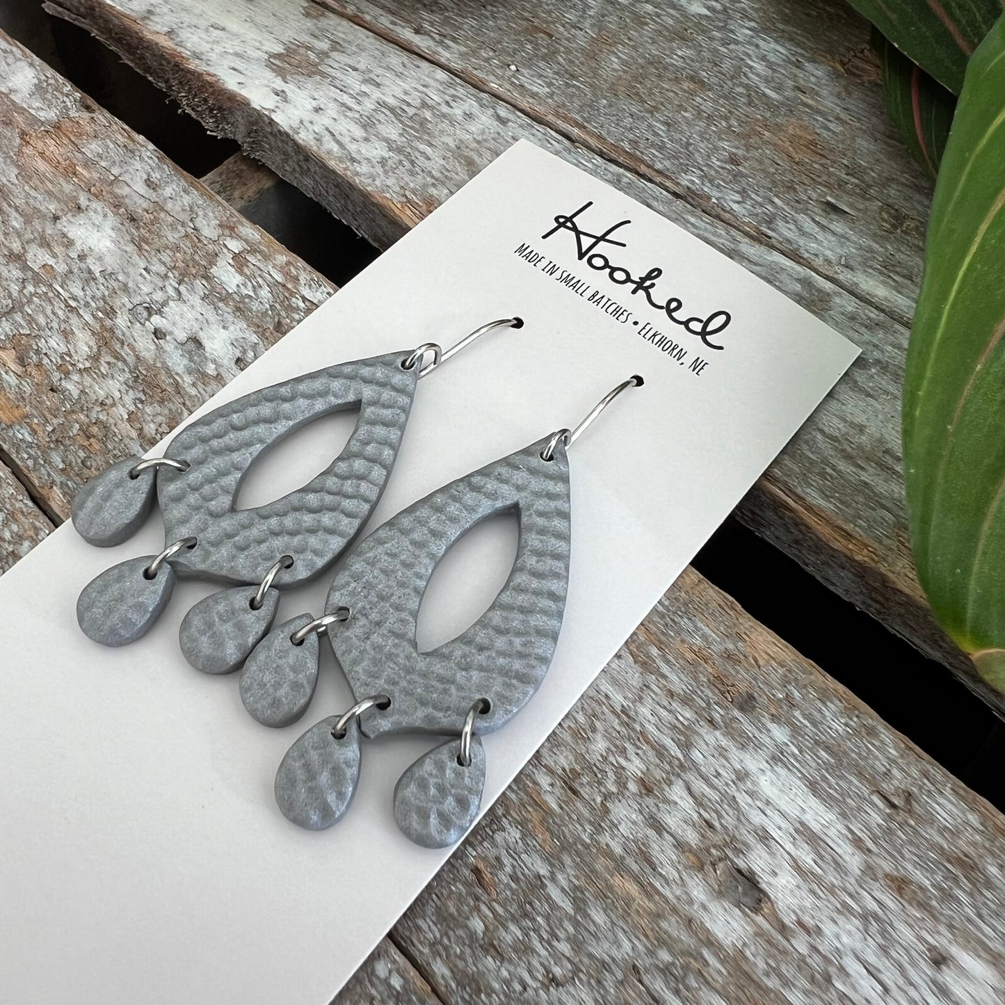 Hammered Silver Chandelier Earrings