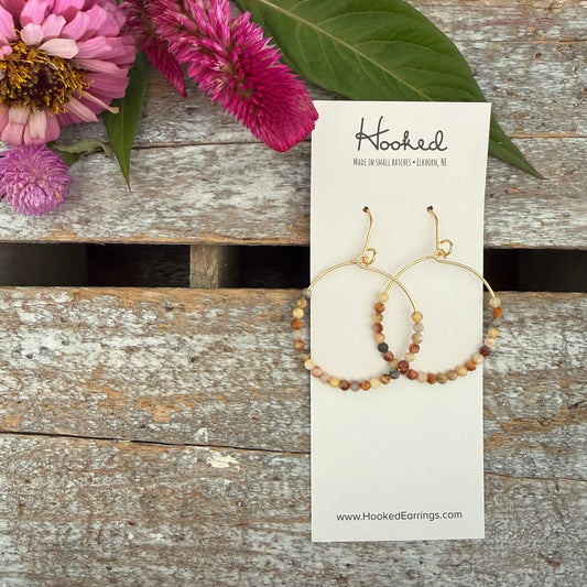 Beaded Hoop Earrings - Harvest