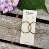 Beaded Hoop Earrings - Brown and Gold - Medium