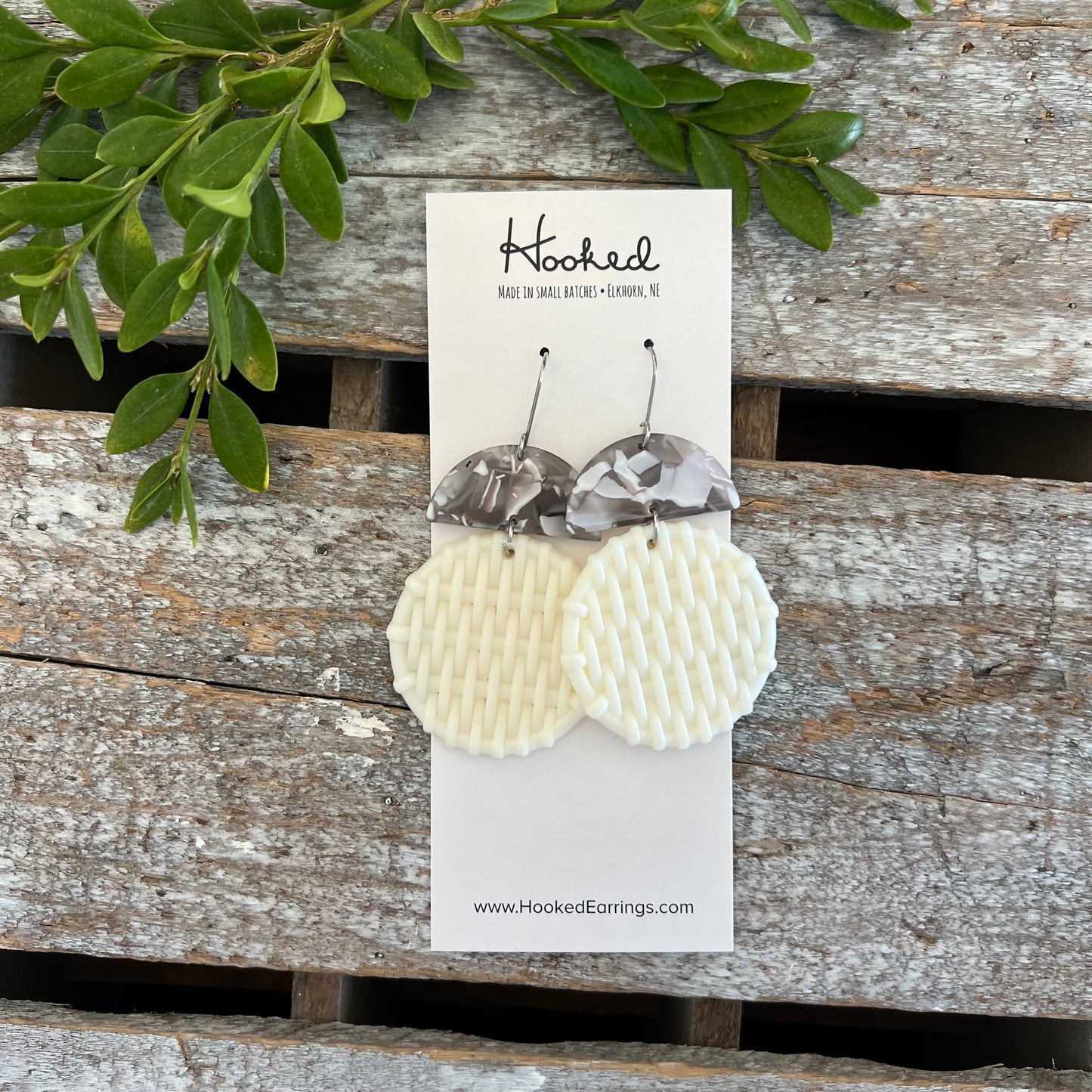 Round Rattan Earring Stacks- Waterproof, Pool Ready