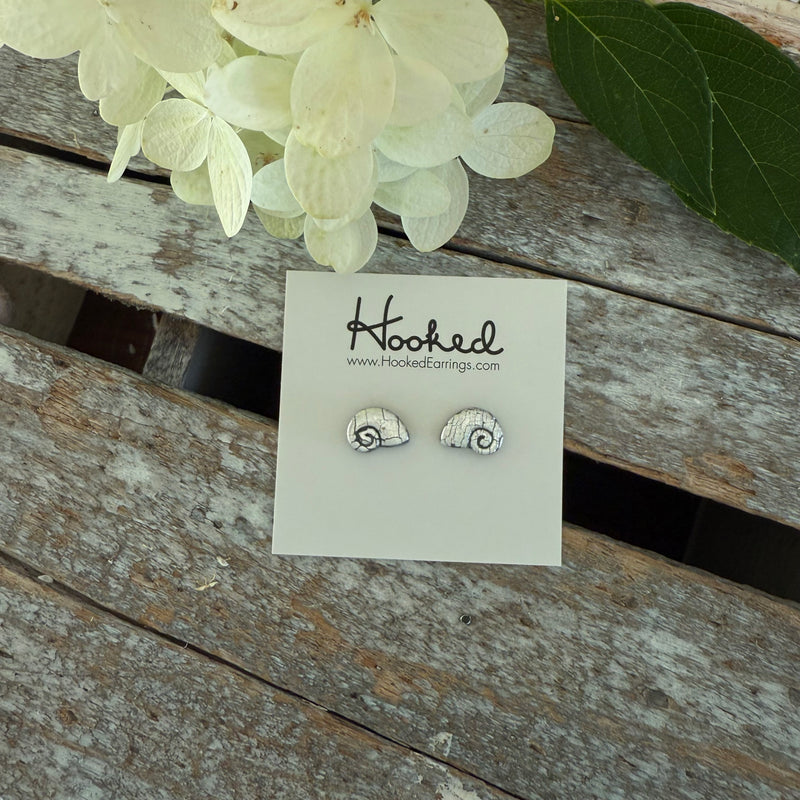 Crackled Shell Stud Earrings