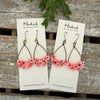Cherry Blossom Hoop Earrings • Pink Teardrops