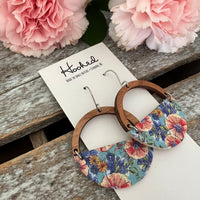 Blue Sky Bloom Half Hoop Earrings