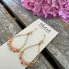 Beaded Teardrop Earrings - Rose and Gold