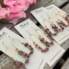 Beaded Boho Oval Hoop Earrings - Sunset