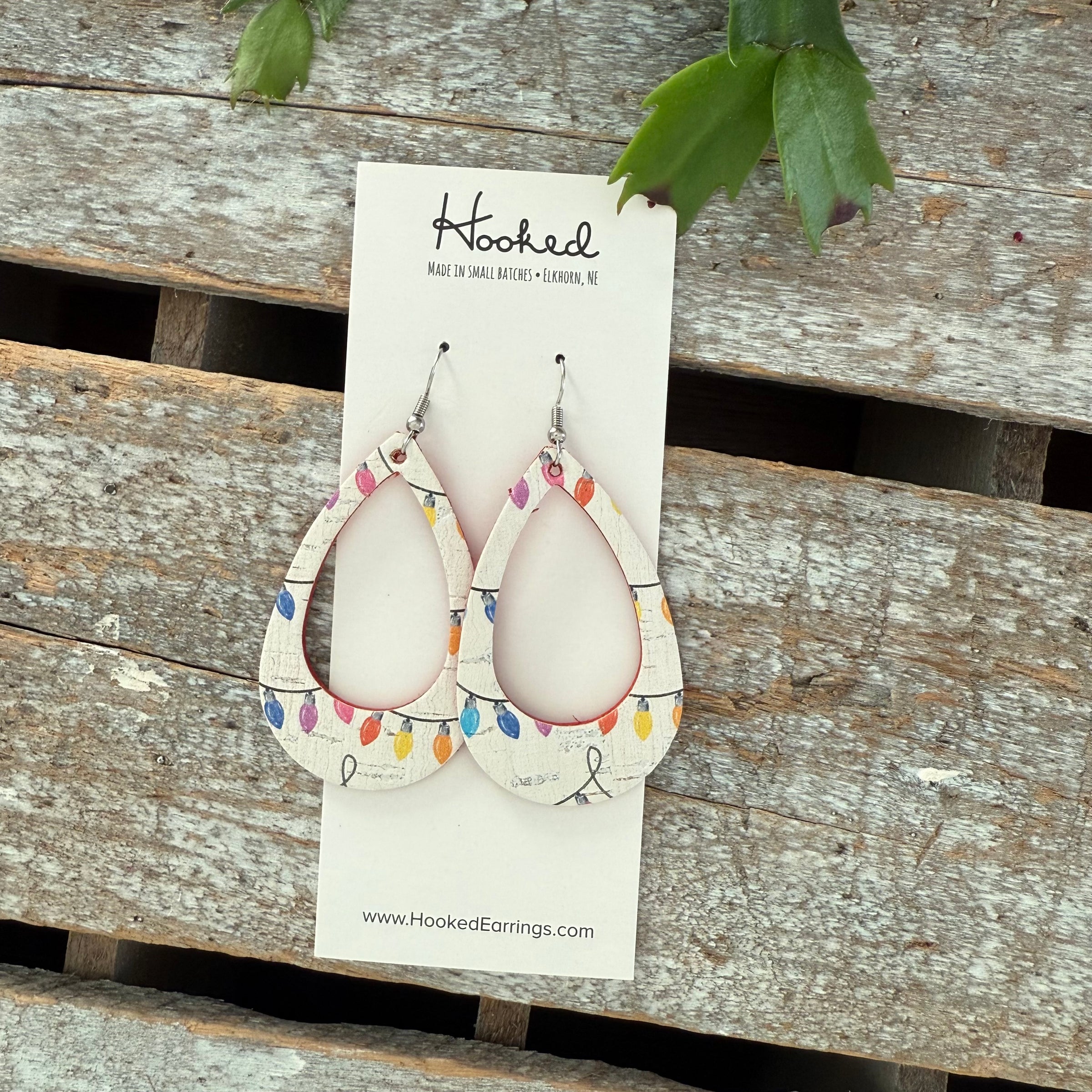 Rainbow Glow Teardrop Cutout Earrings - Medium