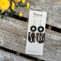 Black and Bronze Stack Earrings - Medium