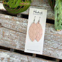 Shell Pink Braided Petal Earrings - Medium