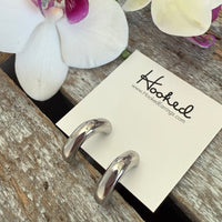 Chunky Hoop Earrings - Silver