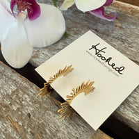 Golden Sunburst Hoop Earrings