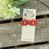 Sparkling Coral Sweater Pumpkin Earrings  - Medium