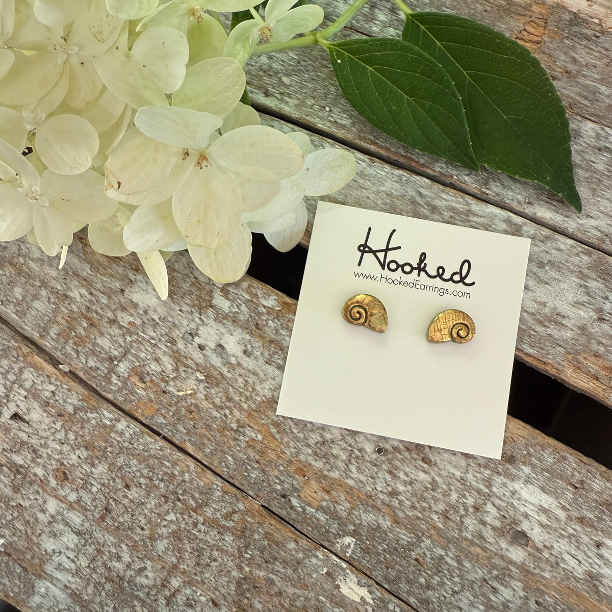 Crackled Shell Stud Earrings