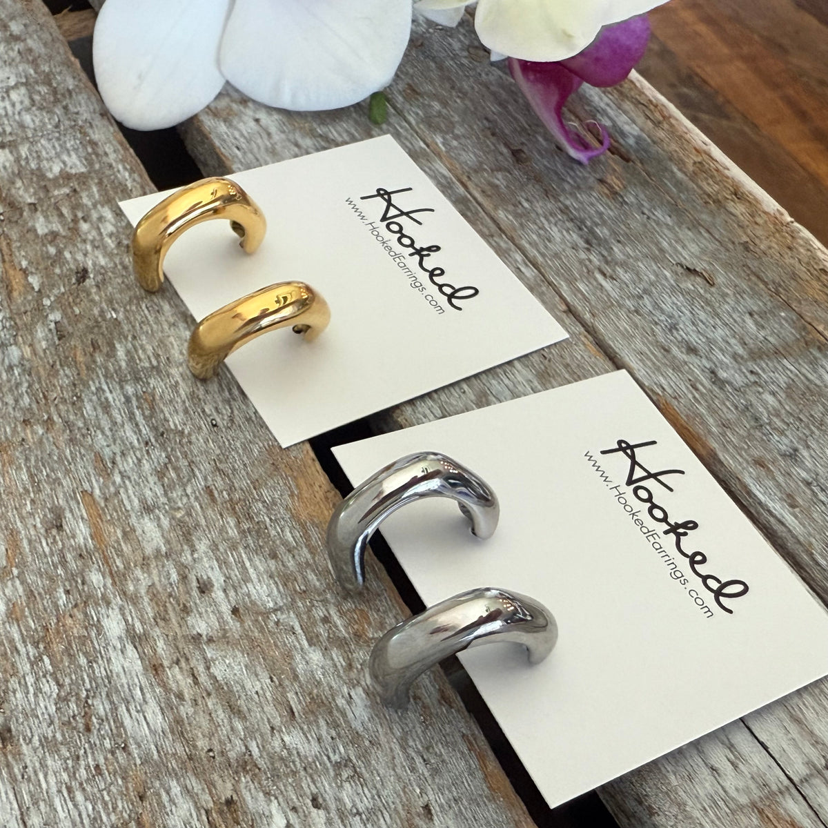 Chunky Hoop Earrings - Gold