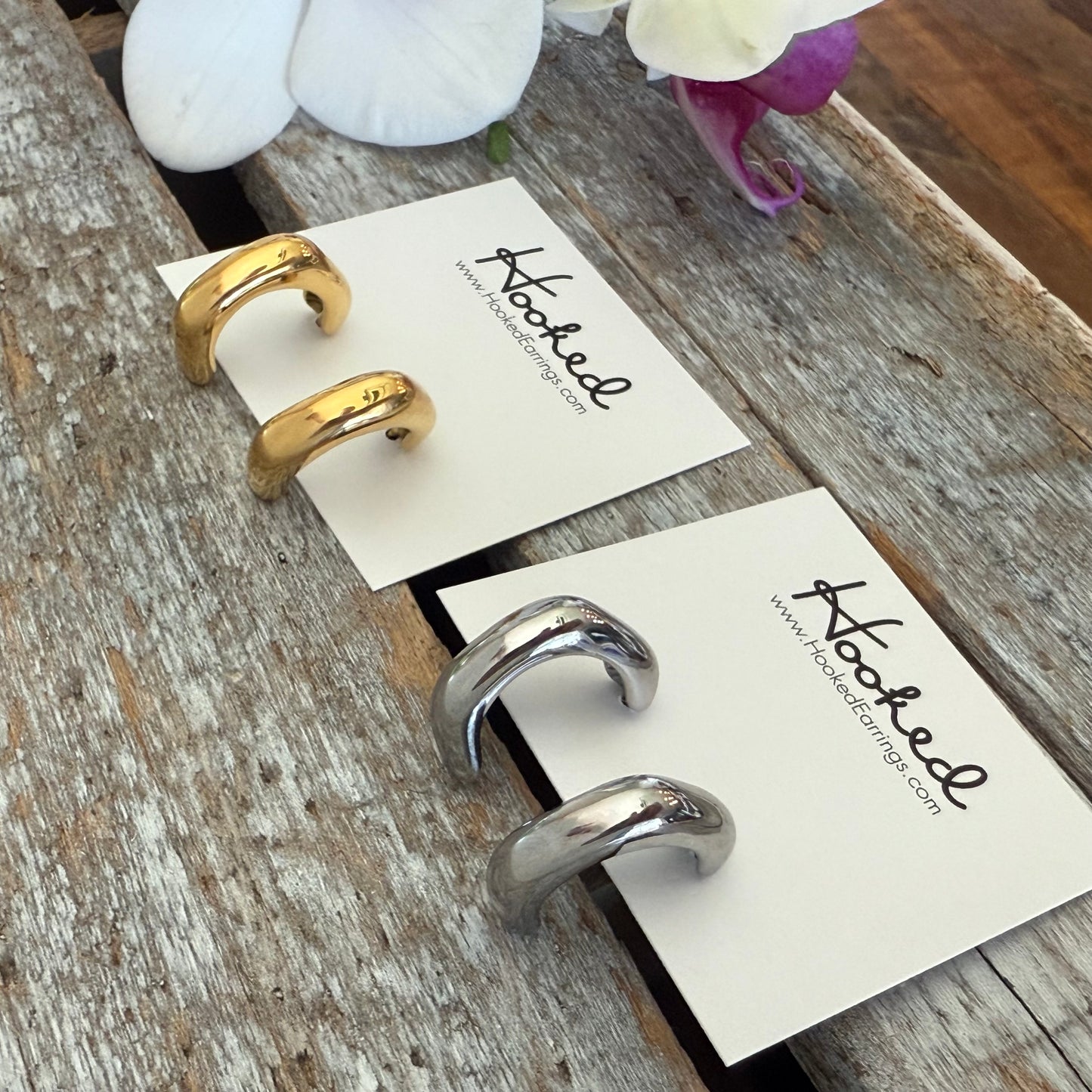 Chunky Hoop Earrings - Gold