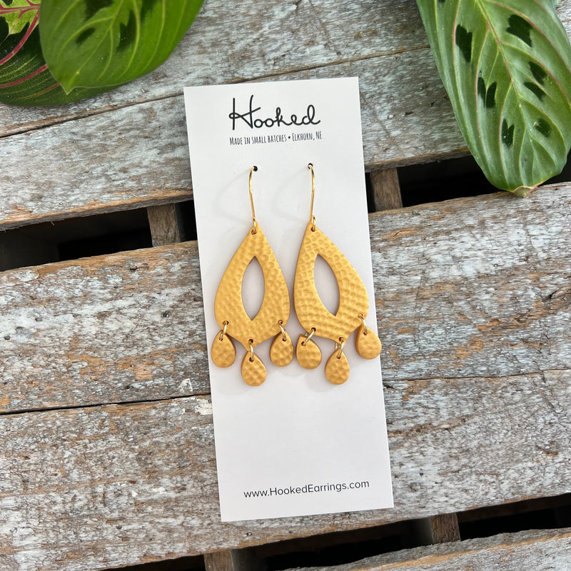 Hammered Gold Chandelier Earrings