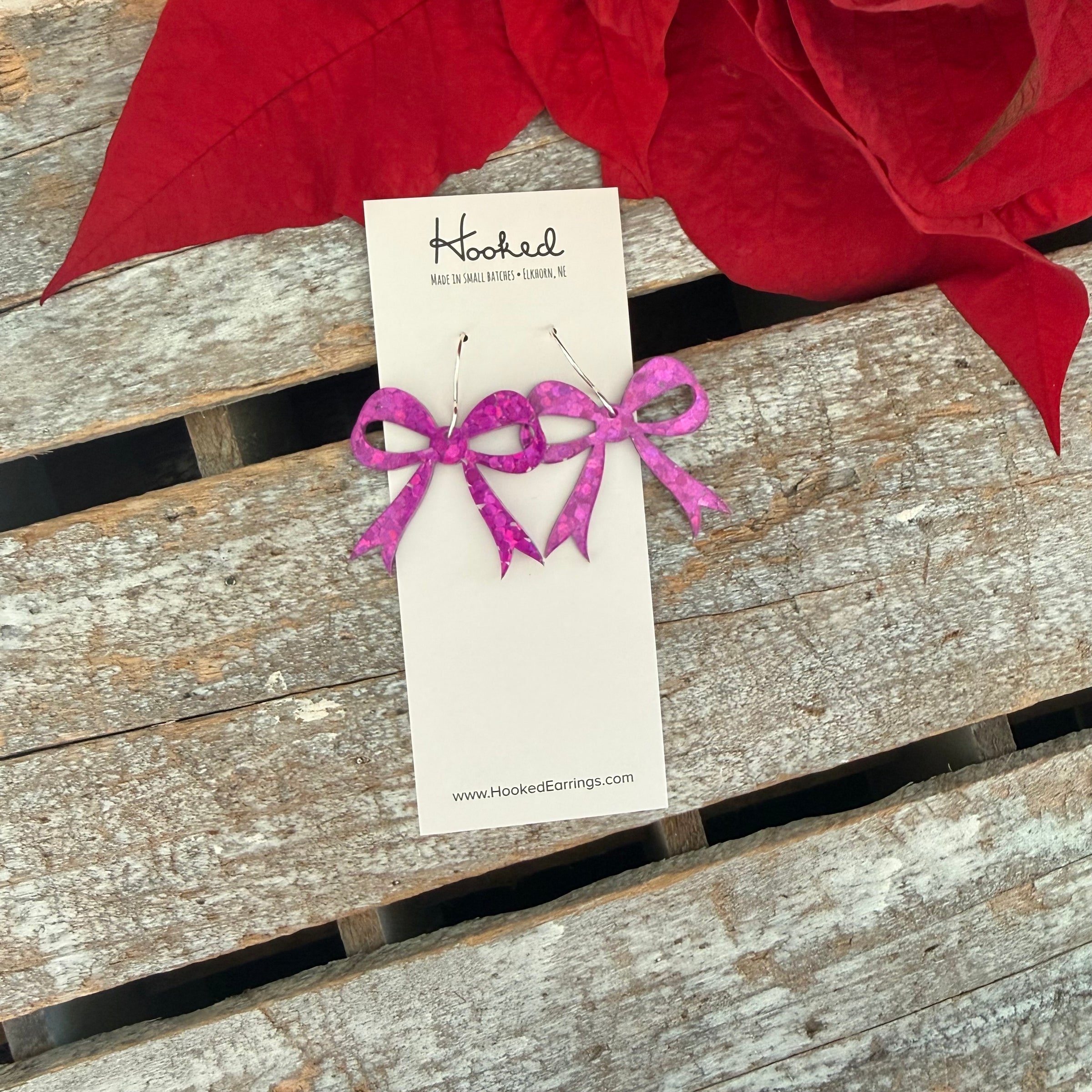 Flirty Fuchsia Bow Earrings