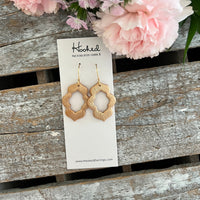 Quatrefoil Cutout Earrings in Brushed Metallic Gold