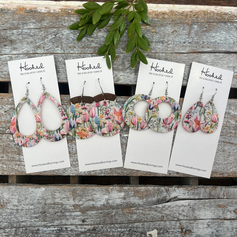 Tulip Garden Teardrop Earrings - Small