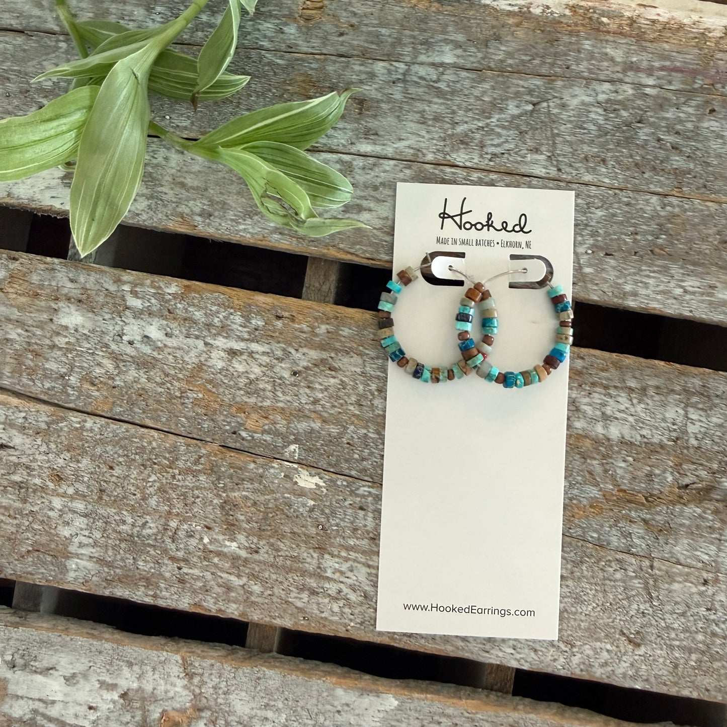 Beaded Hoop Earrings - Hidden Lagoon