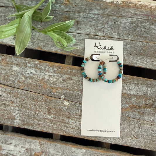 Beaded Hoop Earrings - Hidden Lagoon