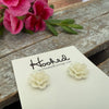 Iridescent Ivory Succulent Stud Earrings