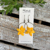 Floral Hoop Earrings in Daffodil Yellow