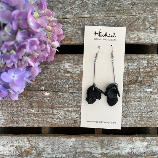 Fallen Petal Earrings in Ebony - Medium/Large