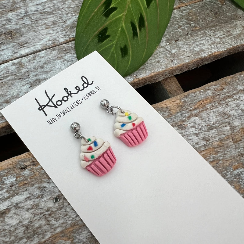 Cupcake Dangle Earrings - Mini