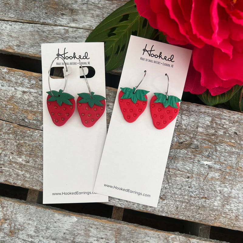 Sweet Strawberry Earrings - Small and Medium