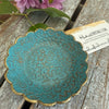 Scalloped Ring Dish - Turquoise and Gold Lace