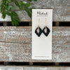 Gold Pave Rhinestone Earrings in Ebony - Small