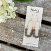 Beaded Boho Oval Hoop Earrings - Dove Gray
