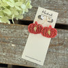Sparkling Coral Sweater Pumpkin Earrings  - Medium