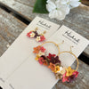 Fall Floral Bouquet Hoop Earrings - Mini