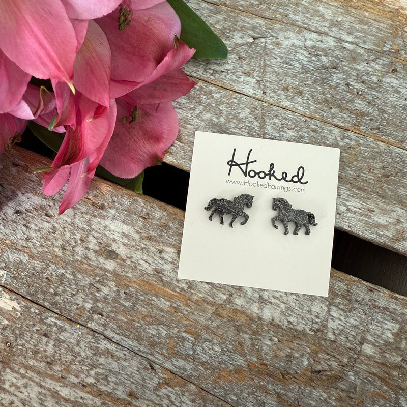 Horse Glitter Studs