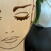 Striped Huggie Hoop Earrings - White and Gold
