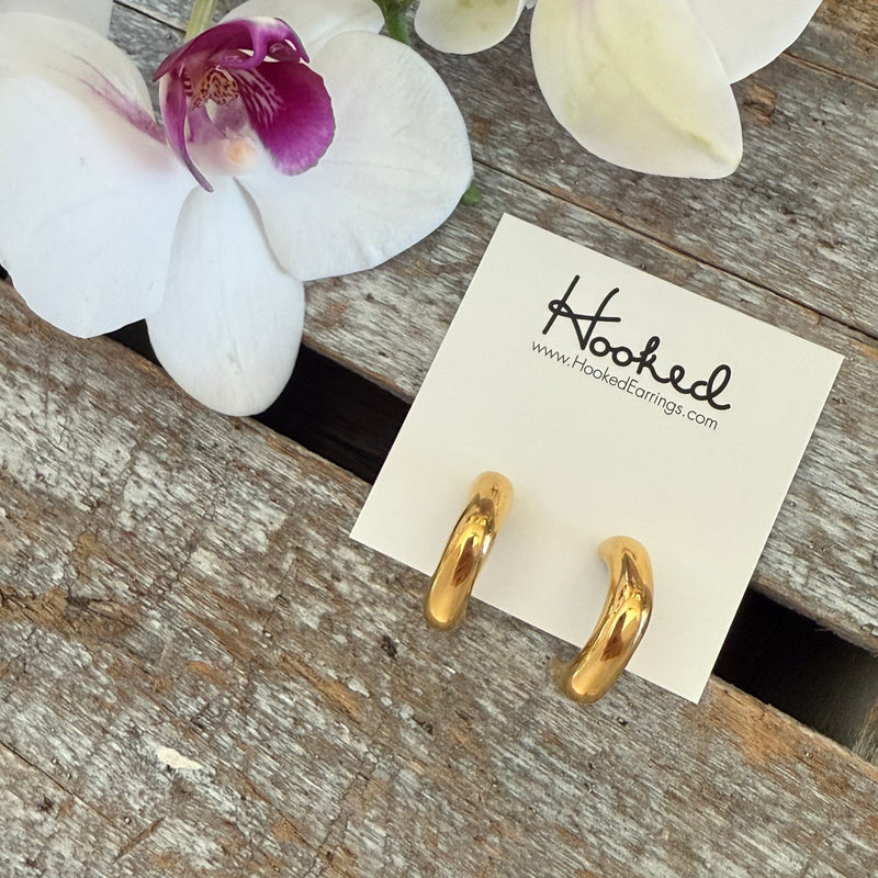 Chunky Hoop Earrings - Gold
