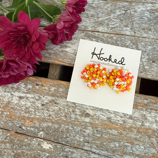 Candy Corn Beaded Stud Earrings