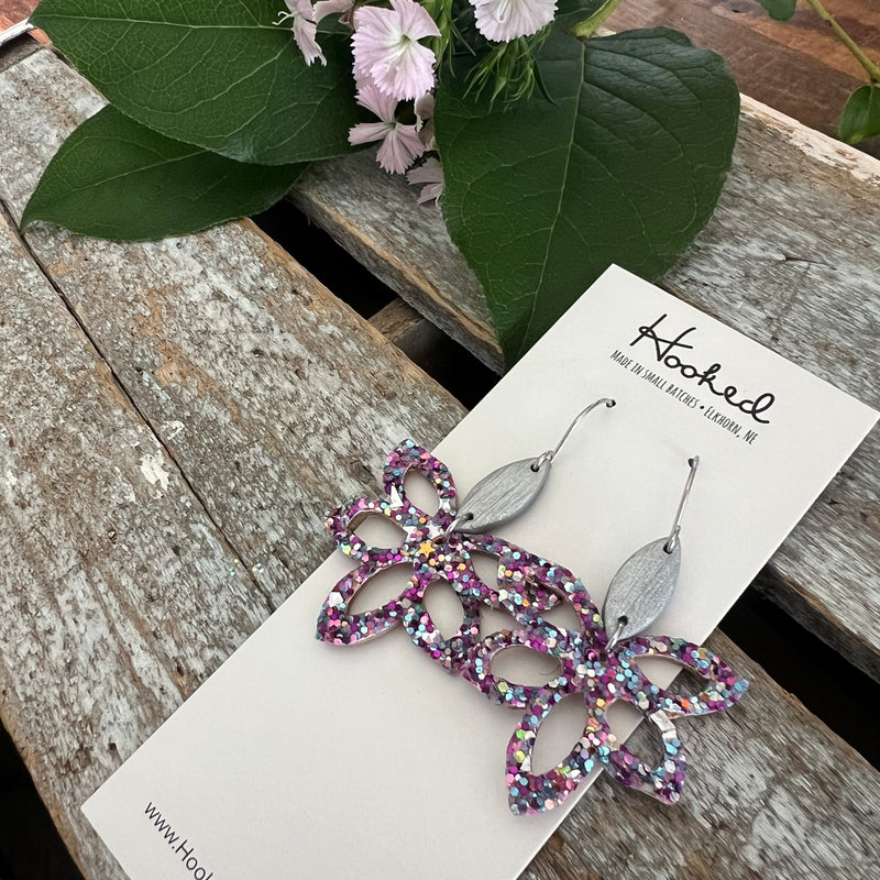 Purple Majesty Orchid Cutout Earrings