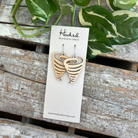 Wooden Cutout Earrings - Tornado - Custom Colors