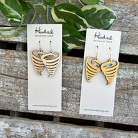 Wooden Cutout Earrings - Tornado - Custom Colors