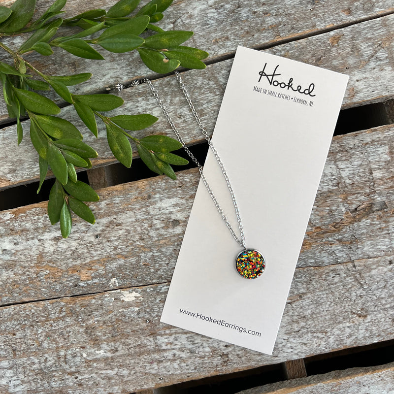 Kids’ Charm Necklace + Silk Jewelry Wallet Gift Set