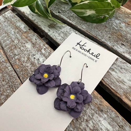 Flower Dangle Earrings in Iris