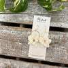 Floral Hoop Earrings in Daisy White