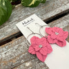Floral Hoop Earrings in Peony Pink