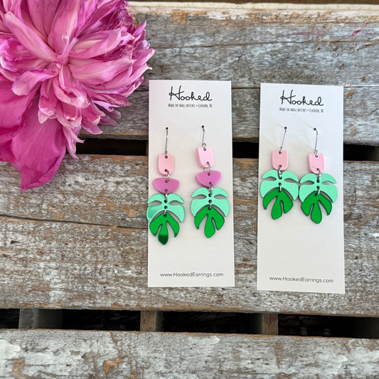 Monstera Leaf Earrings - Medium and Large