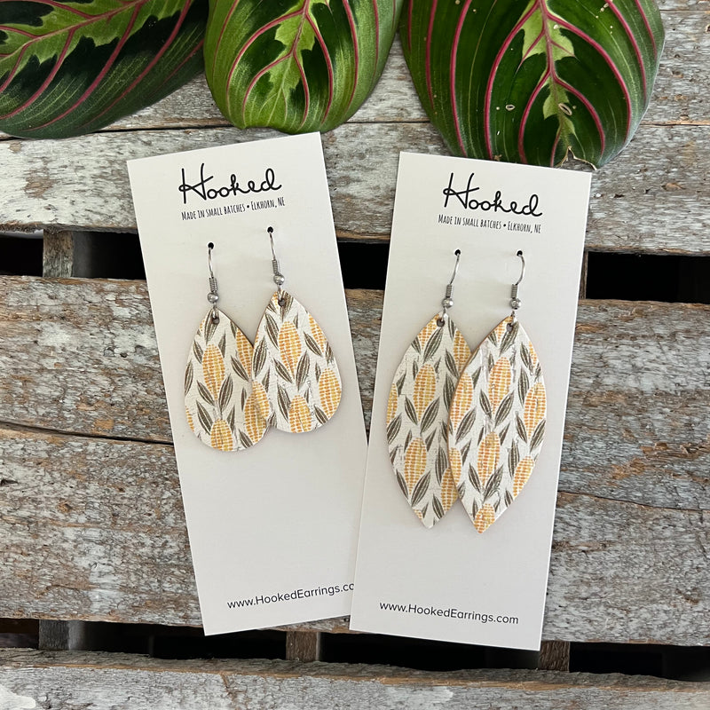 Corn on the Cob Teardrop Earrings - Small