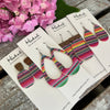 Serape Stripe Teardrop Cutout Earrings - Medium