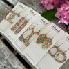 Summer Sparkle Teardrop Cutout Earrings - Medium