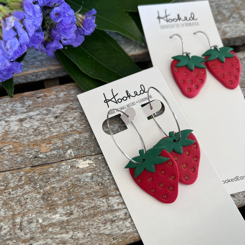 Sweet Strawberry Earrings - Small and Medium